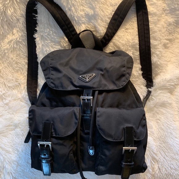Prada Handbags - Authentic Prada Vela Black Nylon Backpack